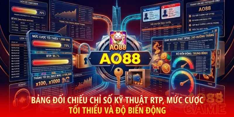 Bảng đối chiếu chỉ số kỹ thuật RTP, Mức cược tối thiểu và Độ biến động giữa sảnh PG Soft và CQ9 Gaming.