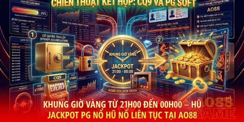 Khung giờ vàng từ 21h00 đến 00h00 – Thời điểm lượng hội viên đông đảo giúp hũ Jackpot PG Nổ Hũ nổ liên tục tại AO88.