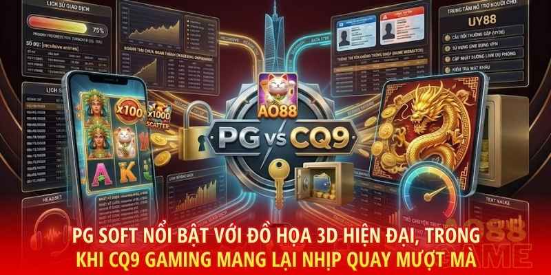 PG Soft nổi bật với đồ họa 3D hiện đại trên di động, trong khi CQ9 Gaming mang lại nhịp quay mượt mà với cấu trúc đường thắng rộng mở.